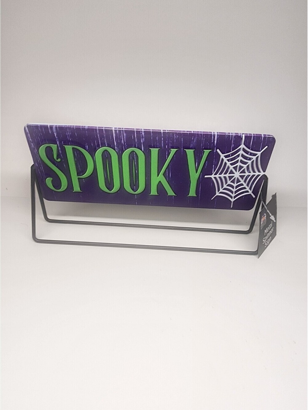 HALLOWEEEN Tabletop Metal Sign Spinner SPOOKY BEWITCHED Seasonal Decoration